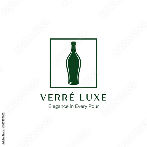 Luxury Wine Bottle Illustration Design Element.