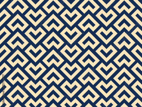 Abstract geometric pattern. A seamless vector background. Golden and dark blue ornament. Graphic modern pattern. Simple lattice graphic design