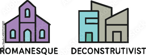 Architectural Styles Romanesque and Deconstructivist.