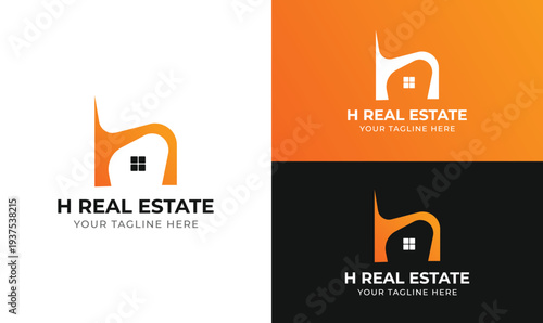 Real Estate Logo, H Letter Real Estate Logo, Property Logo, Property Dealer Logo, H Letter Logo. House Logo, Real Estate Company Logo