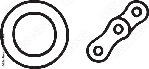 Bicycle Chain and Gear Icon.