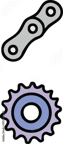 Bicycle Chain and Sprocket Illustration.