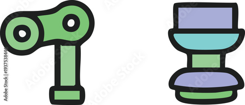 Bicycle Chain Link and Crankset Icon.