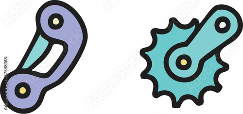 Bicycle Chain Link and Sprocket Icon 1.