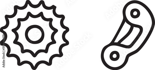 Bicycle Gear and Chain Icon.