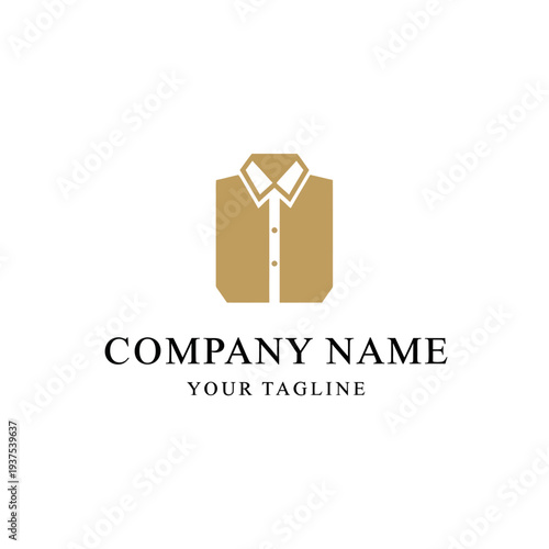 Gold Shirt Icon Logo Design Template.