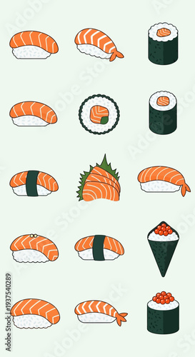 Pixel Art Sushi Assortment