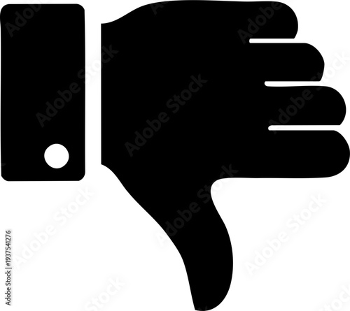 Thumbs down icon for dislike and negative feedback gesture