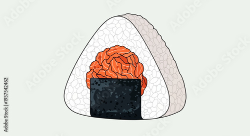 Onigiri with salmon filling, Japanese food