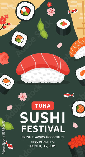 Tuna Sushi Festival Poster Design