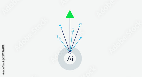 Artificial Intelligence Concept with Green Arrow.