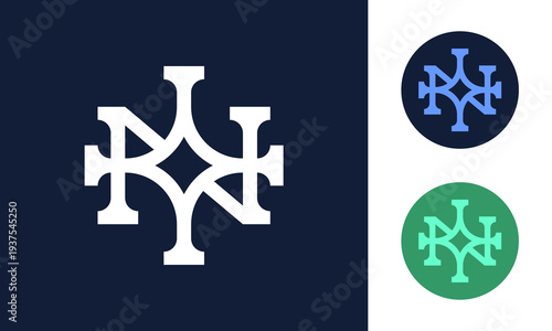 Minimalist N star logo design