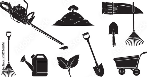 Gardening tools and equipment for yard work and landscaping projects