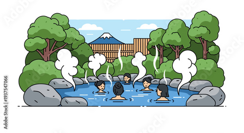 Onsen Hot Spring Relaxation with Mt. Fuji View