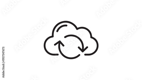 Cloud sync icon with upload and download arrows.