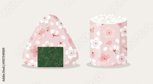 Japanese Cherry Blossom Onigiri and Rice Ball