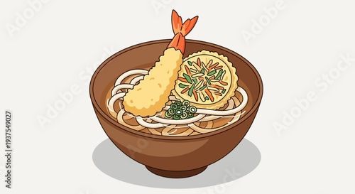 Japanese Shrimp Tempura Udon Noodles