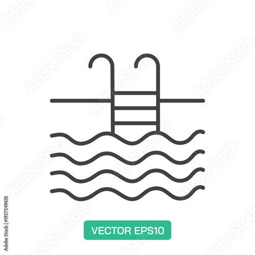 Swimming Pool icon. Thin line icon vector