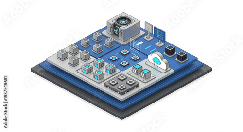 3D rendered audio mixing console with various controls and knobs.