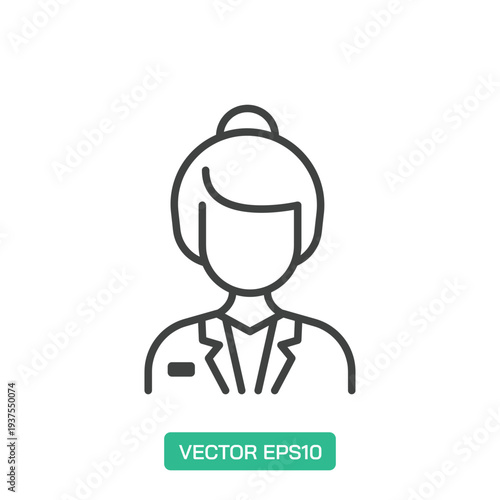 Receptionist icon. Thin line icon vector