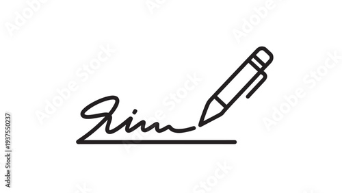 Signature icon with pen and authorization line.