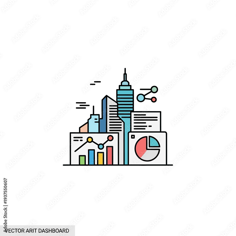 Fototapeta premium Business data analysis dashboard display.