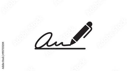 Signature icon with pen and authorization line.