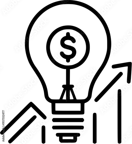 Smart Investment Idea Line Vector Icon