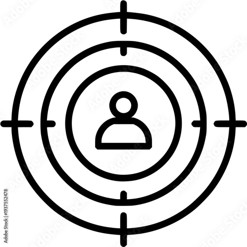 Customer Target Marketing Line Icon Vector
