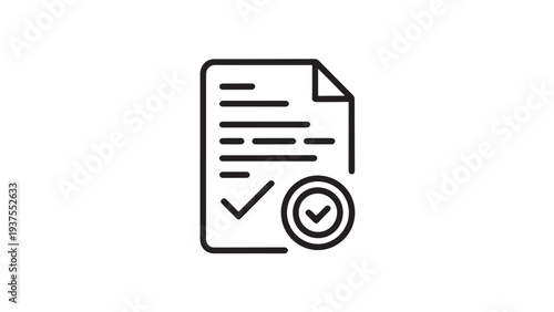 Document approval icon with check marks.