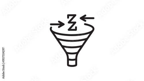 Funnel icon with arrows for data filtering.