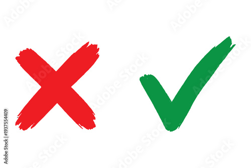 Check tick mark icon set. Green check mark vector symbol icon. Vector symbols set ,green checkmark isolated on white background. Brush strokes green check mark isolated on transparent background