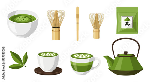 Matcha tea set and ceremony items
