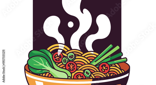 Steaming Bowl of Ramen Noodles