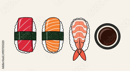 Sushi Set with Soy Sauce