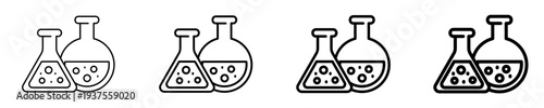 Laboratory Flask  Icon Set Different Style Collection