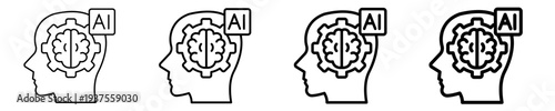 Ai Brain  Icon Set Different Style Collection