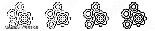 Gears And Cogs  Icon Set Different Style Collection