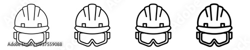 Hard Hat  Icon Set Different Style Collection