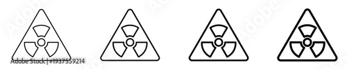 Radioactive Symbol  Icon Set Different Style Collection