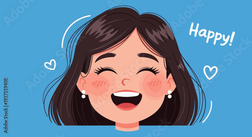 Happy Woman Laughing Joyfully