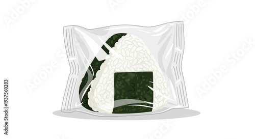 Onigiri Rice Ball Wrapped in Plastic