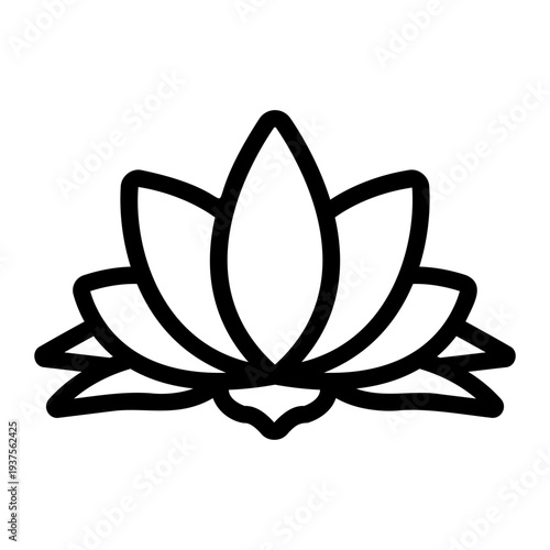 Lotus flower Line Icon