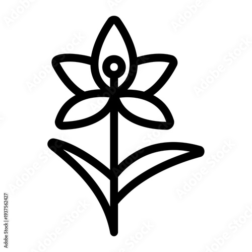 Lily flower Line Icon