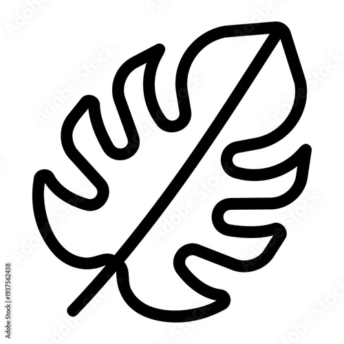 Monstera leaf Line Icon