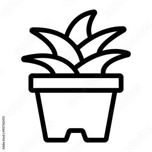 potted succulent Line Icon
