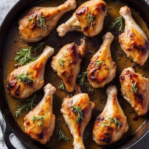 Baked chicken drumsticks in honey mustard marinade