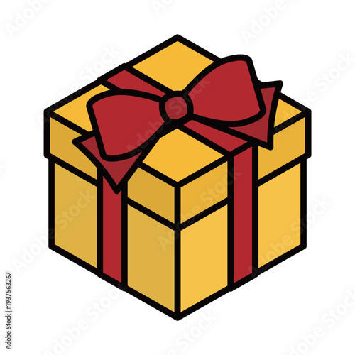 ギフトボックスのアイソメトリックイラスト