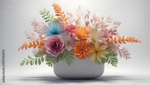View of 3d abstract flower arrangement