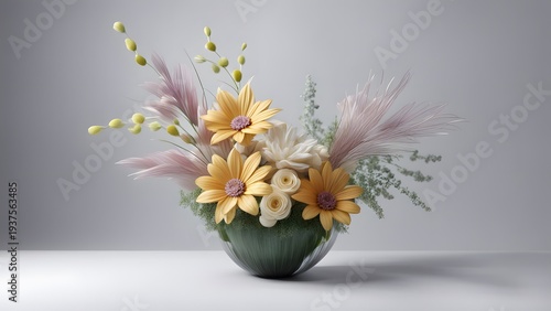View of 3d abstract flower arrangement